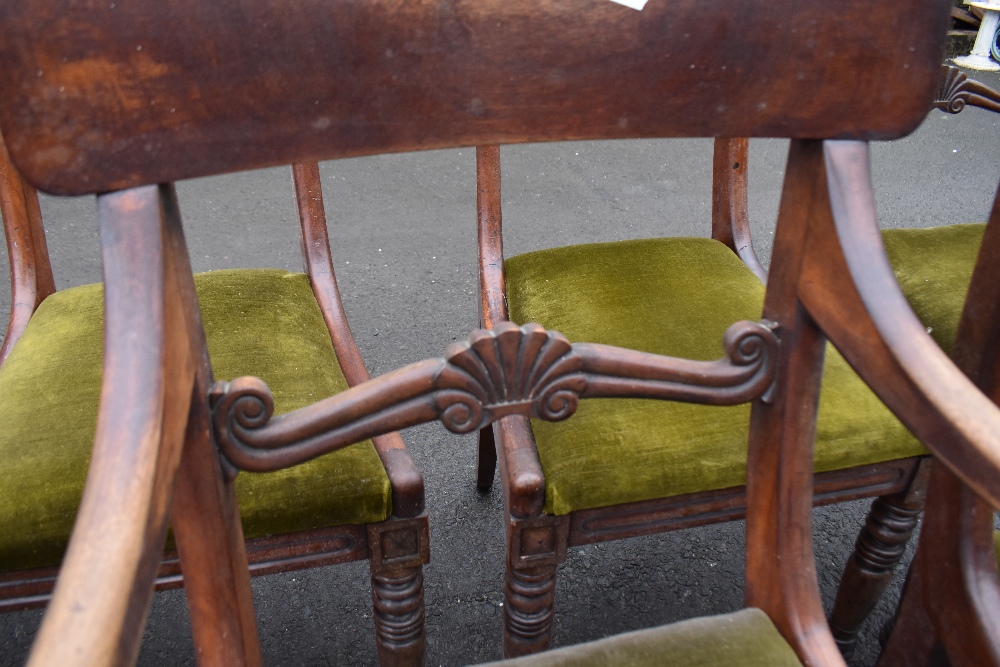 A set of seven (six plus one) 19th Century Regency design dining chairs having rail backs - Image 2 of 2