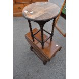 Two vintage oak occasional tables