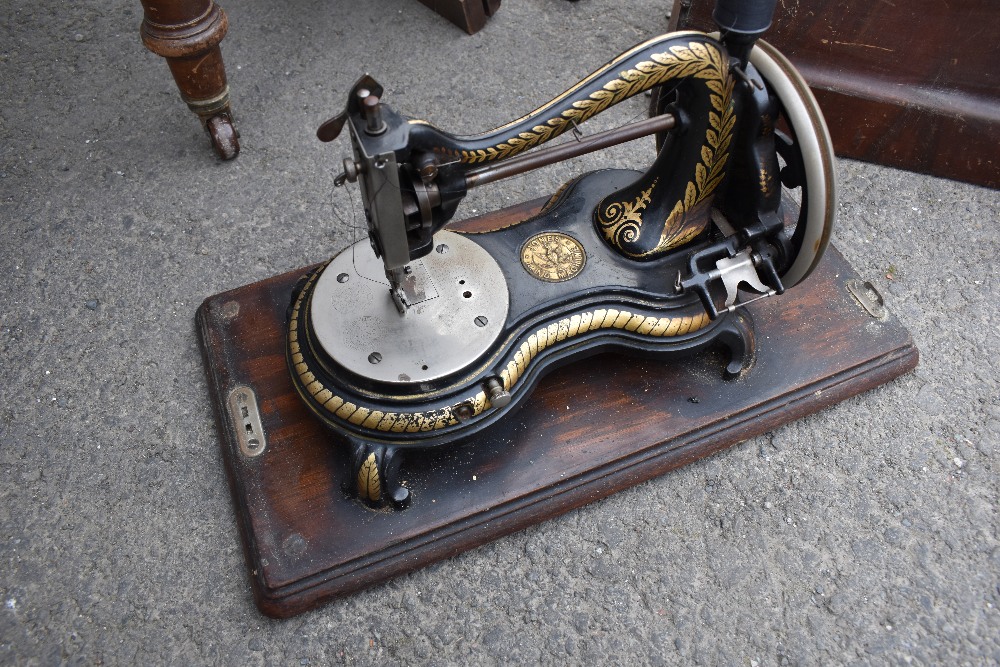A Victorian Jones' handcrank sewing machine