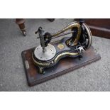 A Victorian Jones' handcrank sewing machine