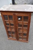 A small stained frame display cabinet (medicine or similar) 50 x 70 x 26cm