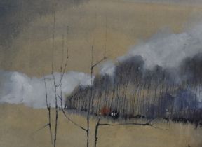 William Edgar Mayer (1910-2002, British), watercolour, Two landscape paintings titled 'Grey Forest