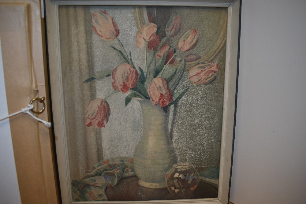W.H.Norman (20th Century), watercolour, A vase of tulips, signed and dated 1952 to the lower - Image 3 of 5