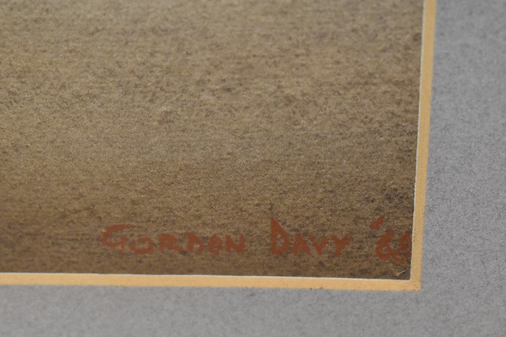 Gordon Davy (20th Century, British), watercolour, A surrealist illustration depicting a basket of - Image 3 of 3