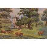 20th Century British School, watercolour, 'Holkham Sheep Shearing', signed and dated indistinctly to