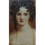 19th Century British School, watercolour on ivory, A portrait miniature depicting Lady Mary