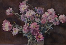 F.Manning (20th Century), watercolour, A still life arrangement depicting a vase of flowers,