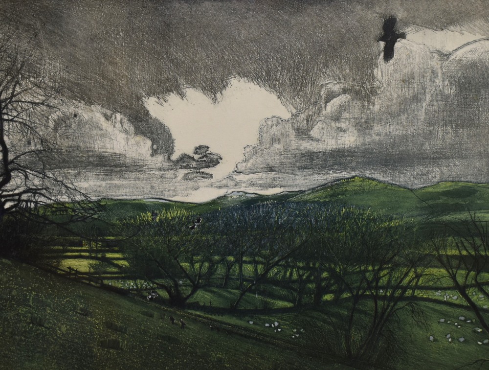 *Local Interest - 20th Century School, coloured etching, 'Towards Lady Hill, Wensleydale', Yorkshire