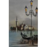 20th Century Italian School, oil on canvas, Two Venetian scenes including a depiction of the