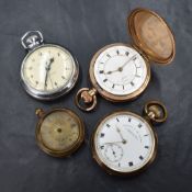 Four assorted pocket watches including Watchmakers to the Admiralty gold plated, Thos Russell &