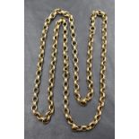 A 9ct gold reided belcher link chain, approx 30' & 44g