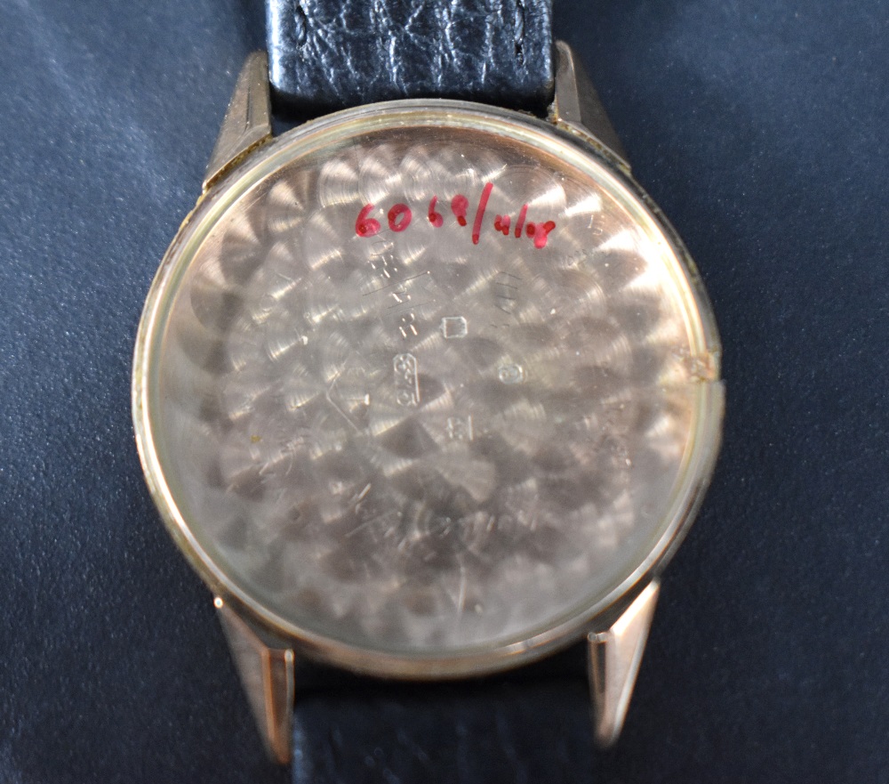 A nine carat gold cased Majex wristwatch, the champagne dial with baton five minute markers and bead - Image 5 of 7