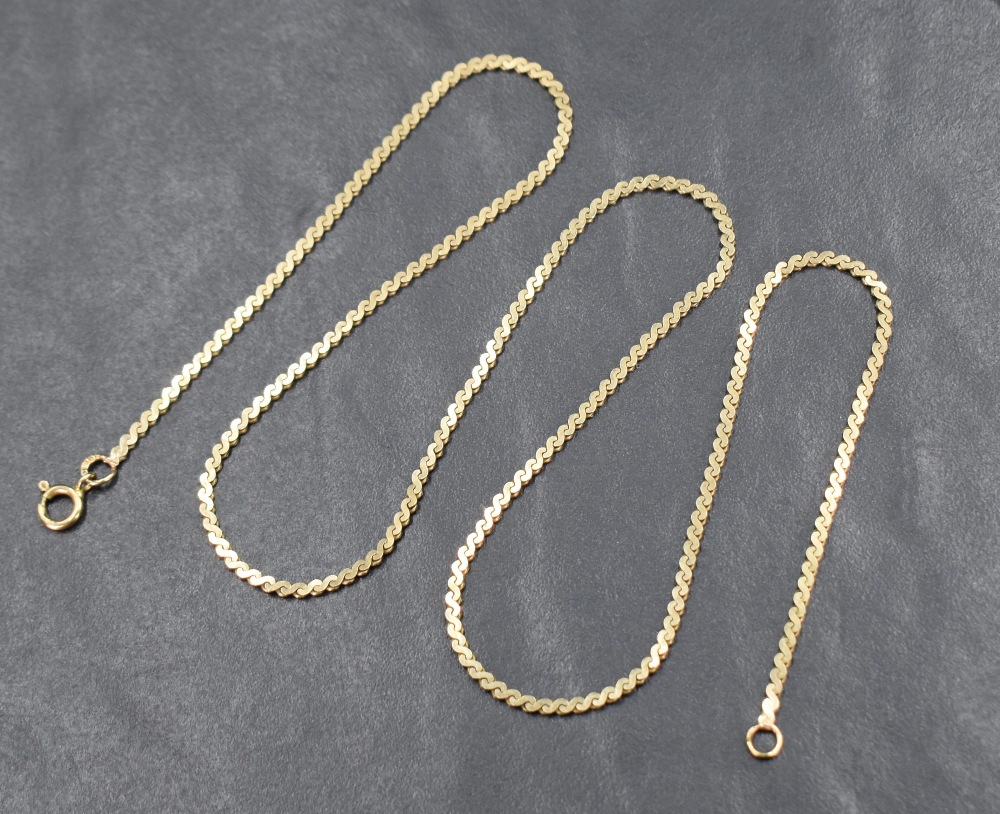 A 9ct gold S link chain, approx 18' & 4.8g