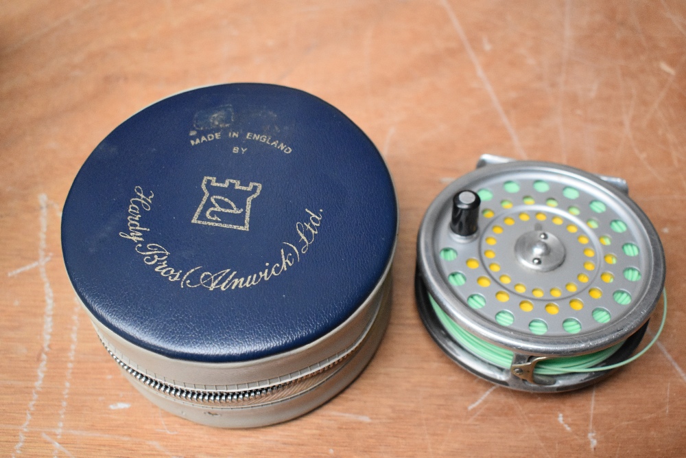 A Hardy Marquis #7 fly reel with line in original case