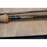 A Laser Boron 3pc 11ft 4in fly rod and a copperhead 7ft 2pc fly rod both in soft sleeves