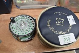 A Hardy Zenith fly reel loaded with floating line in original case