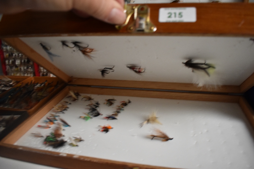 A large collection of Trout and Salmon flies in a double sided wooden case and 8 pocket boxes - Image 5 of 5