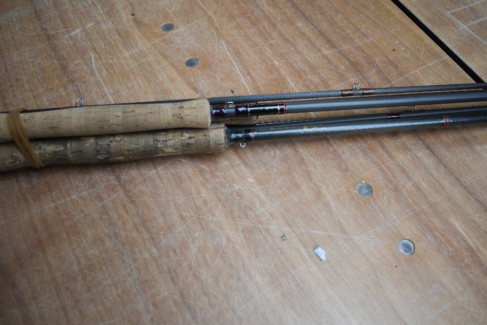 3 x Fly fishing trout rods including a Daiwa Whisker Fly 10ft 6in #8-9 and 2 x 10ft 6in graphite ro