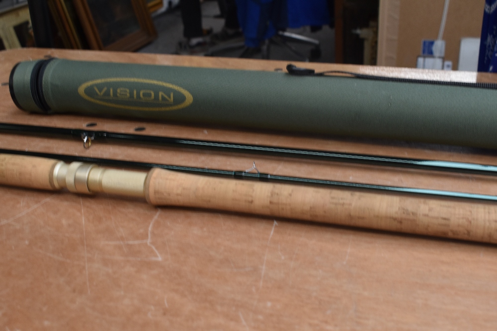 A Vision GT four 15ft 3pc Salmon fly rod in excellent condition in a soft sleeve and original hard - Bild 3 aus 4