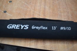 A Greys Greyflex 13ft 3pc #9-10 fly rod in soft sleeve and original hard case