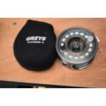 A Greys platinum Xi fly reel #9/10 in original soft pouch