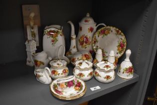 A collection of Royal Albert Old Country Roses patterned tableware and trinkets, to include a coffee