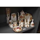 A collection of Royal Albert Old Country Roses patterned tableware and trinkets, to include a coffee