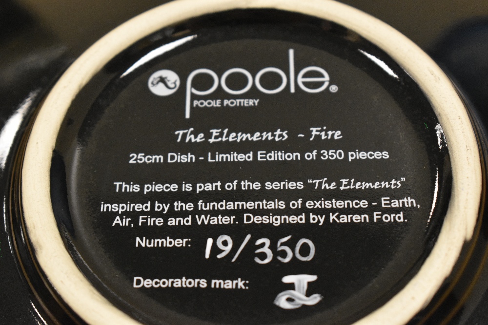 Four 20th Century Poole pottery chargers, 'The Elements', limited editions of 350, designed by Karen - Image 5 of 8