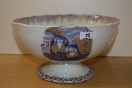 A Victorian porcelain toddy or punch bowl, 'Caller Herrin', possibly by the David Methven Links