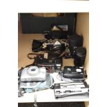 A selection of assorted vintage cameras including Pentax Espio 160 and Nikon Light Touch etc.