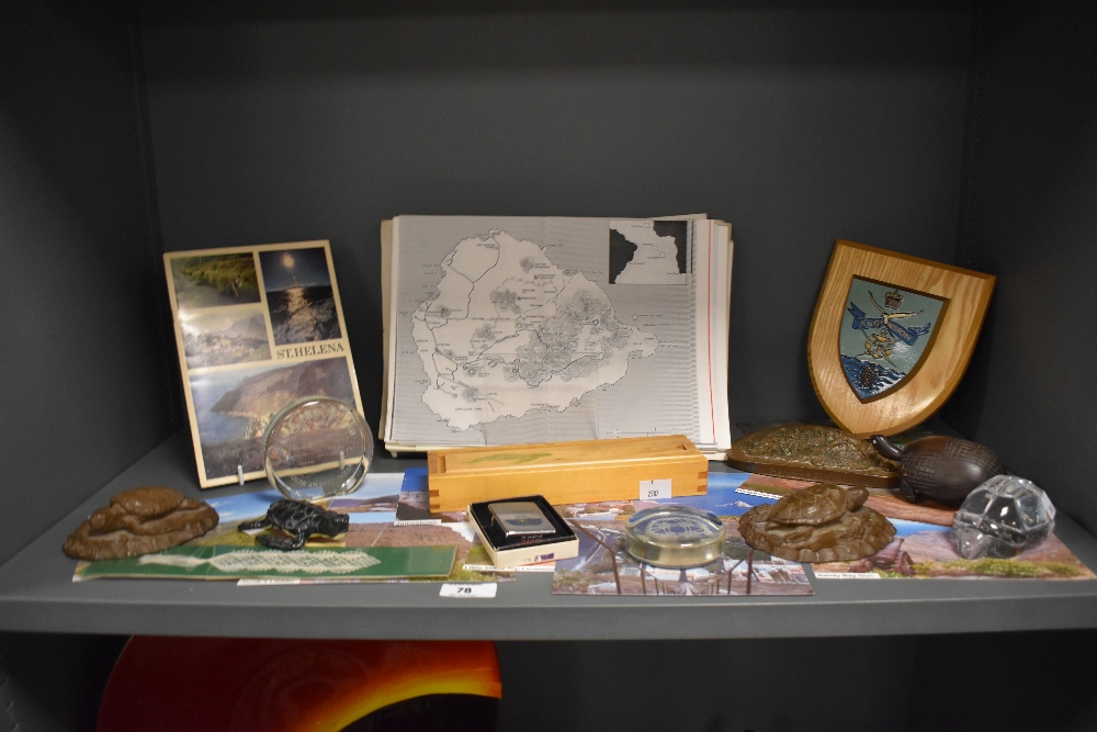 An assorted collection of ephemera and collectables relating to Ascension Island in the Atlantic