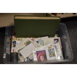 WORLD STAMP COLLECTION IN ALBUM ALONG WITH COVERS ALL ERAS Tub with album housing world