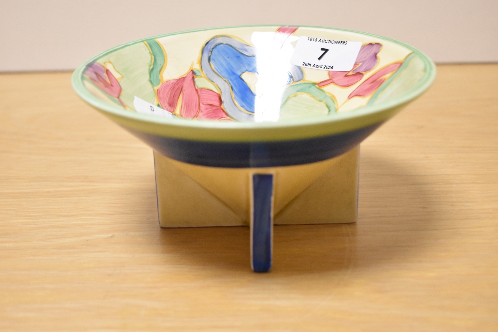An Art Deco Clarice Cliff 'Bizzare' Newport Pottery, conical bowl, having pink, green, purple, - Image 2 of 3