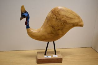 A 20th Century hand crafted Australian Cassowary study, measuring 30cm tall