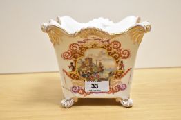 A 19th/20th Century continental porcelain vase, of square tapering form, marked for Helena