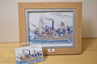 'Our Ferry Boat, Caton to Halton, and back in one day', two illustrations, the largest framed and