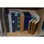 A small collection of Folio Society volumes with titles such as English Eccentrics and Brief Lives