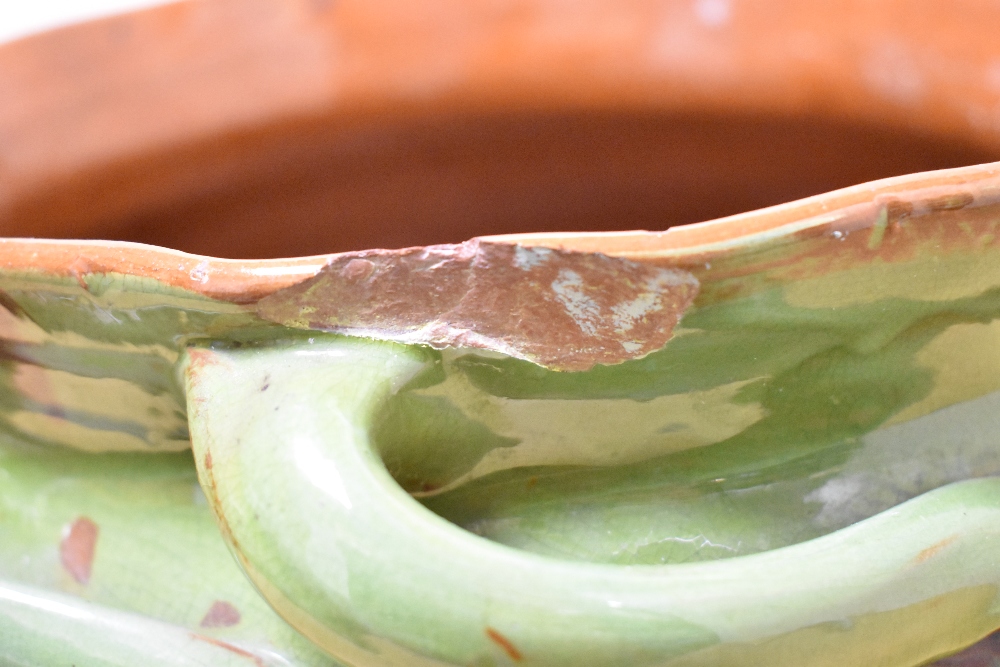 A late 19th early 20th century Brannam Pottery planter, of rustic form, with abstract fish and - Image 6 of 8