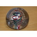 A Whitefriars Festival of Britain 1953 glass paperweight in Millefiori red, white and green swirl b
