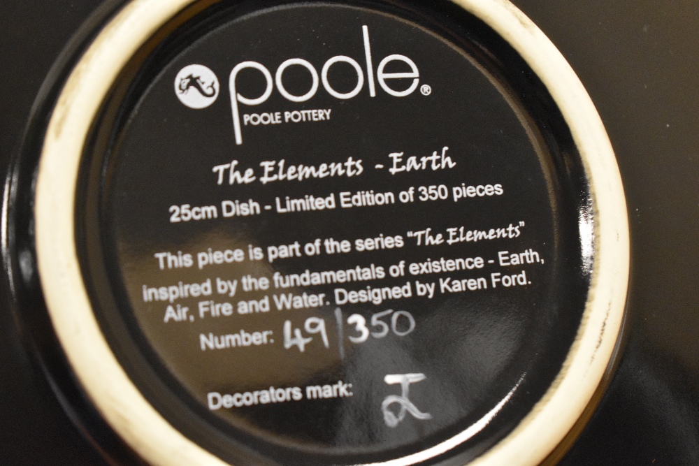 Four 20th Century Poole pottery chargers, 'The Elements', limited editions of 350, designed by Karen - Image 8 of 8
