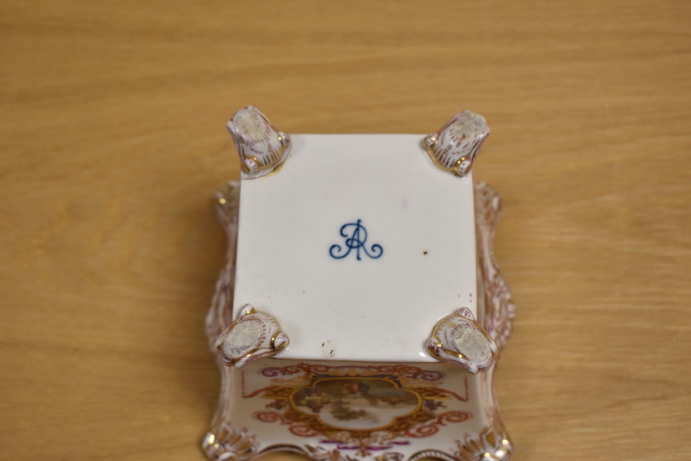 A 19th/20th Century continental porcelain vase, of square tapering form, marked for Helena - Image 3 of 3