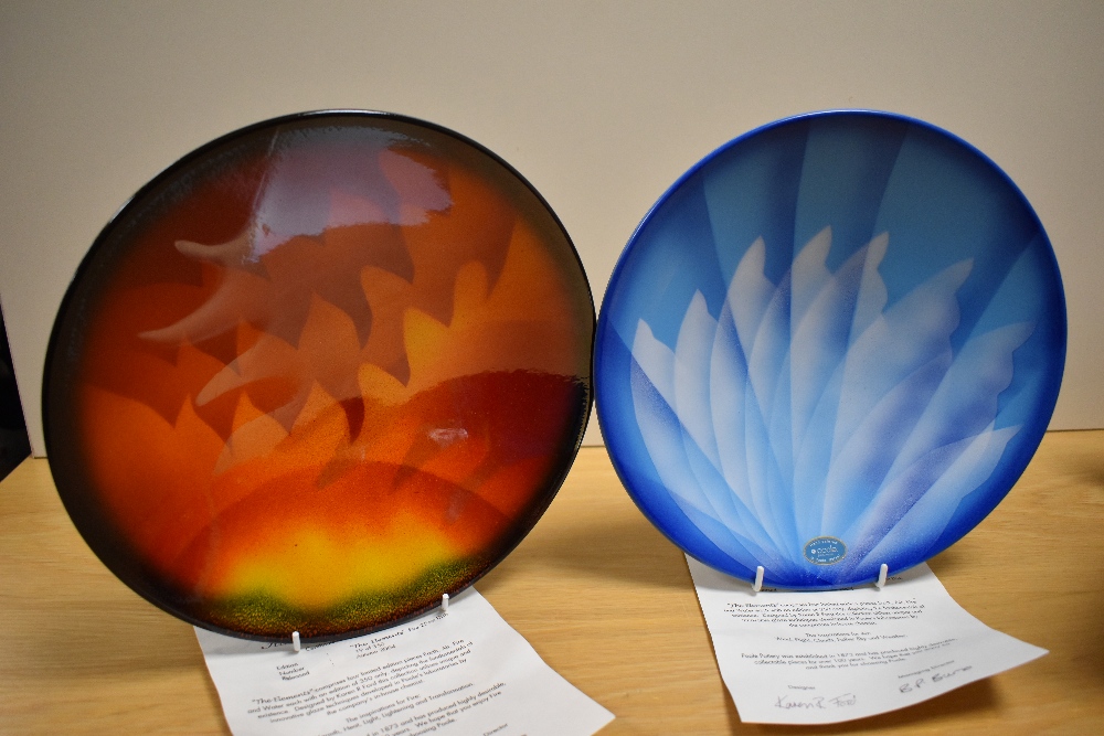 Four 20th Century Poole pottery chargers, 'The Elements', limited editions of 350, designed by Karen - Image 3 of 8