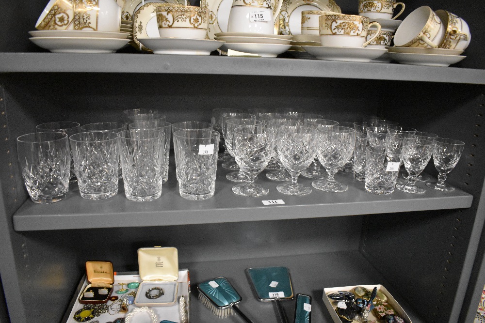 An assorted collection of Edinburgh crystal drinking glasses, approximately thirty pieces, including