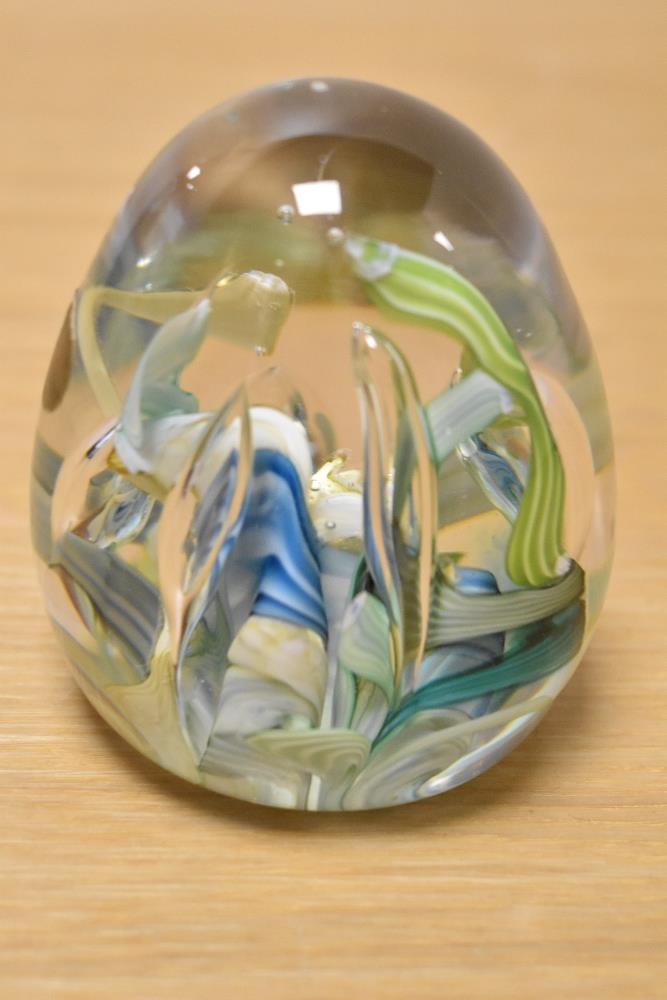 A Ray Annenberg for Whitefriars glass, Paperweight, having blue, green and yellow Millefiori swirl. - Image 2 of 2