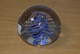 A Whitefriars Festival of Britain 1953 glass paperweight in red, white and blue streaks