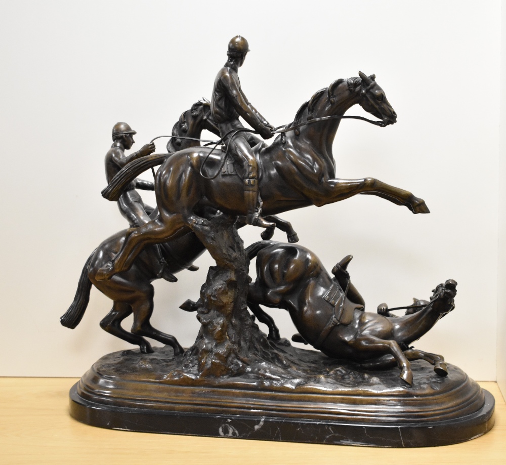 After Antoine-Louis Barye (1796-1875) a large and impressive 20th century brown patinated bronze - Bild 2 aus 7