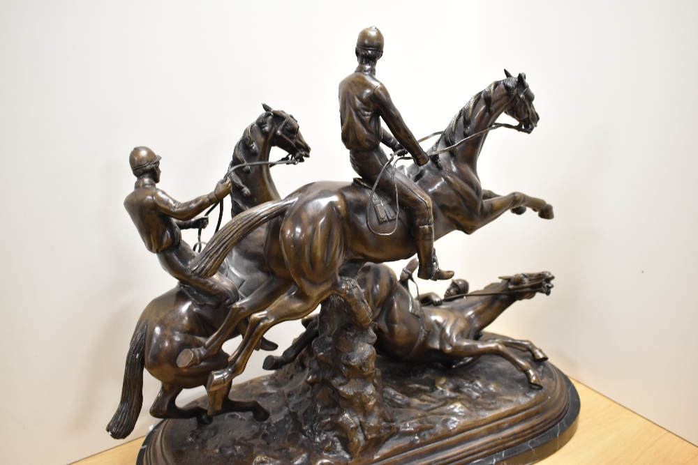 After Antoine-Louis Barye (1796-1875) a large and impressive 20th century brown patinated bronze - Bild 6 aus 7