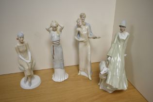 A group of four Royal Doulton 'Reflections' figurines, comprising Sweet Perfume HN3094, Cocktails