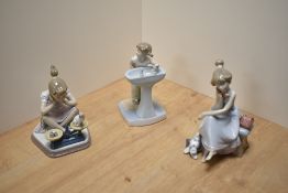 A group of three Lladro porcelain figure studies, comprising Chit-Chat number 5466, How You've Grown