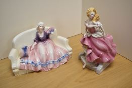 A Franklin Mint porcelain figurine 'Cinderella' 26cm sold along with a Katzhutte figurine,